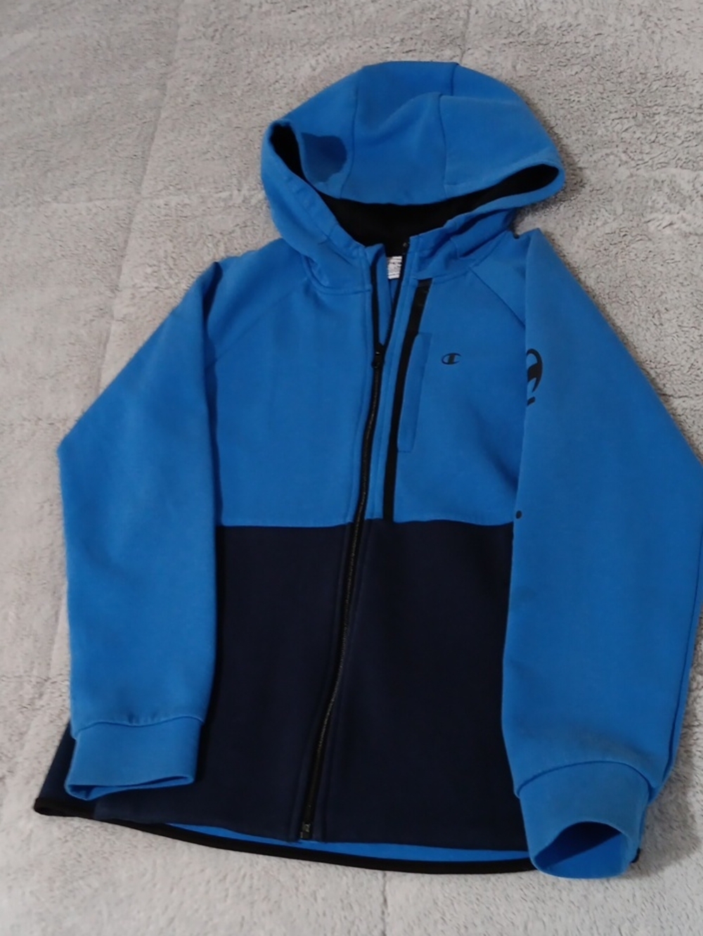 Champion Two-Tone Blue Hooded Full-Zip Jacket